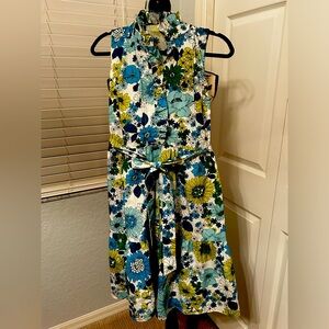 Sandra Darren summer dress with flirty collar, Sz 8